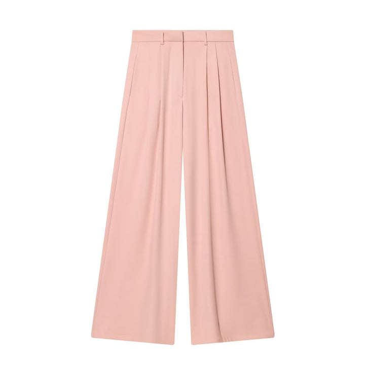 Damen Hochtaillierte Palazzo-Hose mit weitem Bein und Leistentaschen Drune