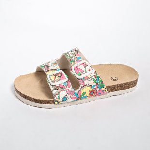 Damen modische Zehentrenner-Sandalen mit floralem Design und anatomischem Fußbett Drune