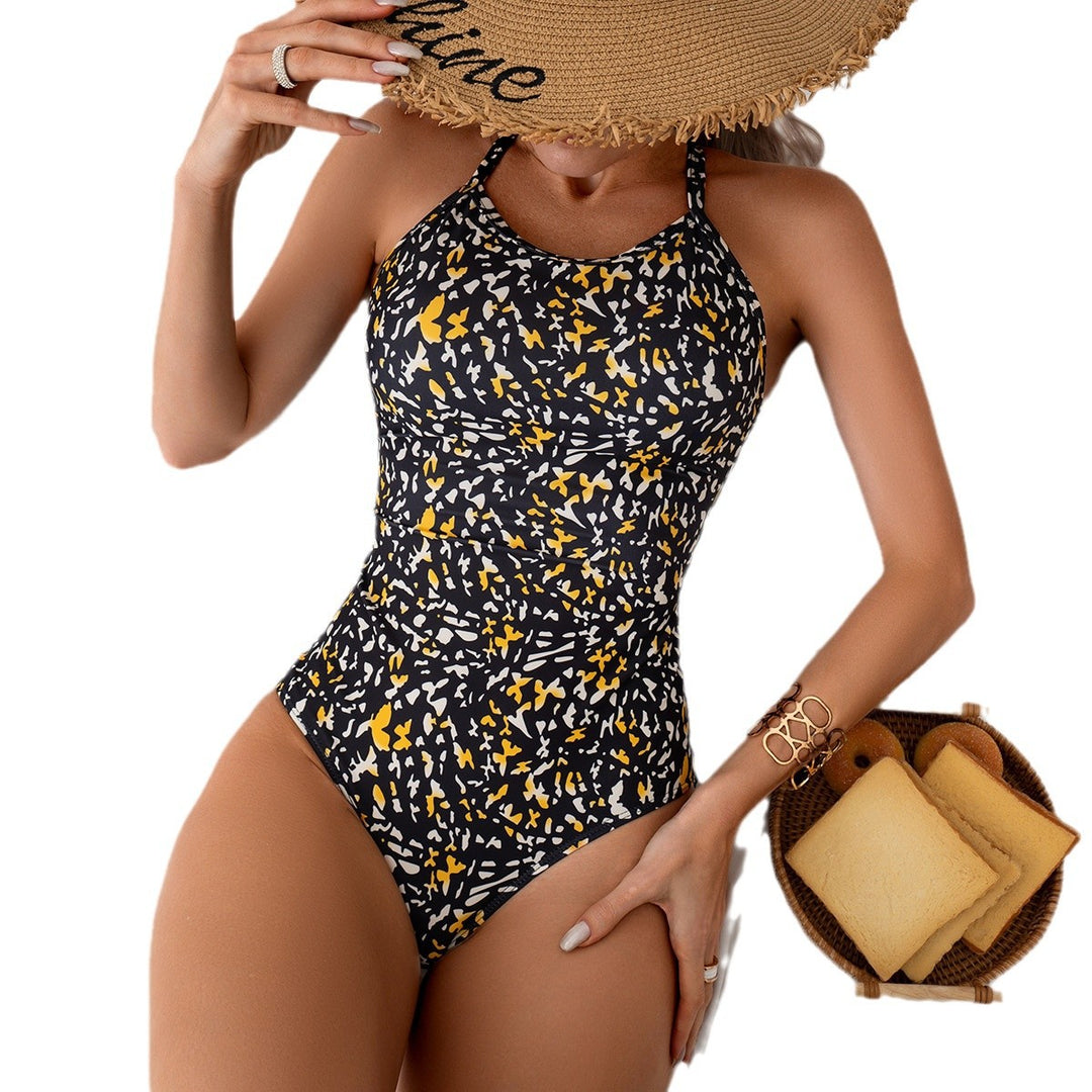 Damen Zweiteiler Bademode mit hohem Beinausschnitt und floralem Design Drune