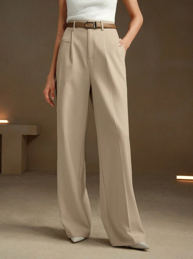 Damen Weite und elegante Anzughose mit hohen Bund Drune