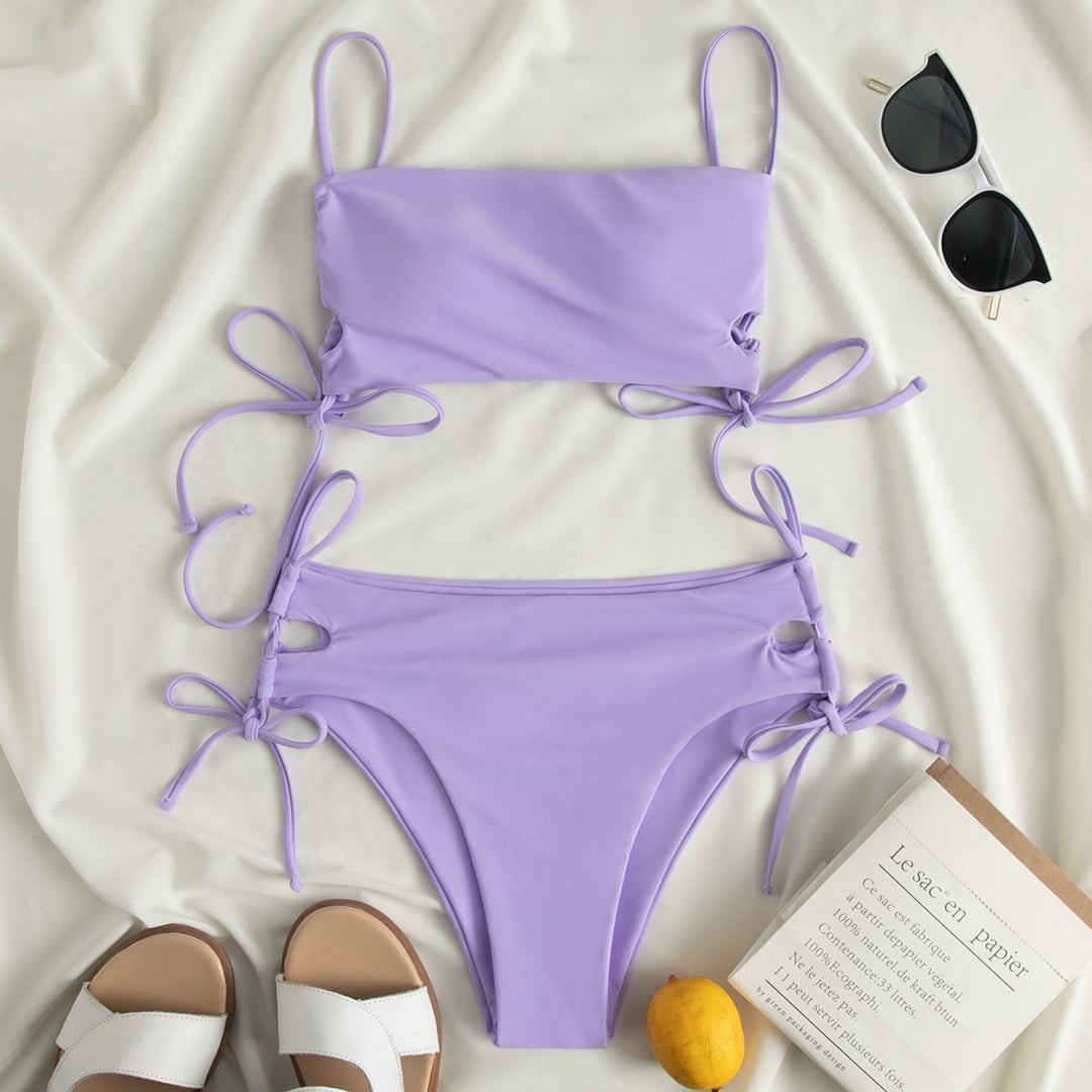 Damen Bandeau-Bikini mit raffinierten Bindebändern Drune