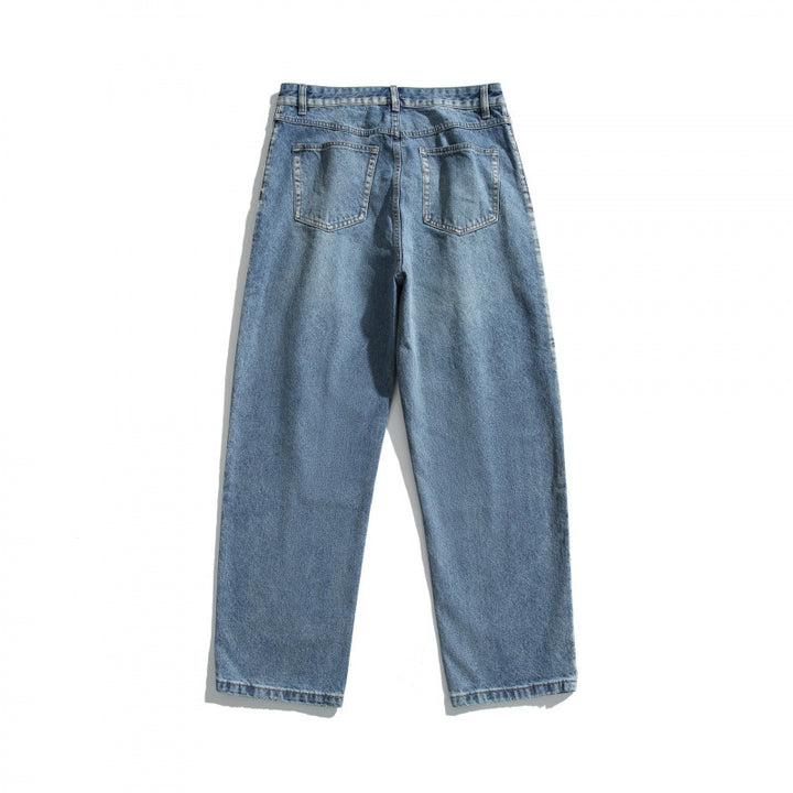Damen Hochtaillierte Jeans mit Bundfalte, geradem Schnitt und weitem Bein Drune