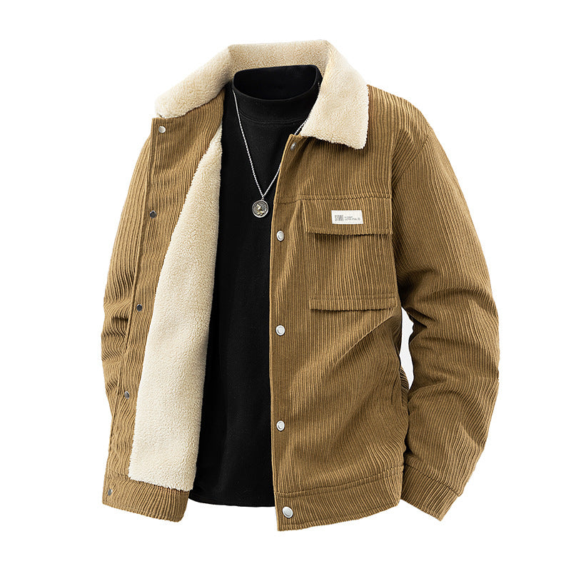 Herren Weiche Cordjacke mit Fleece-Futter Drune