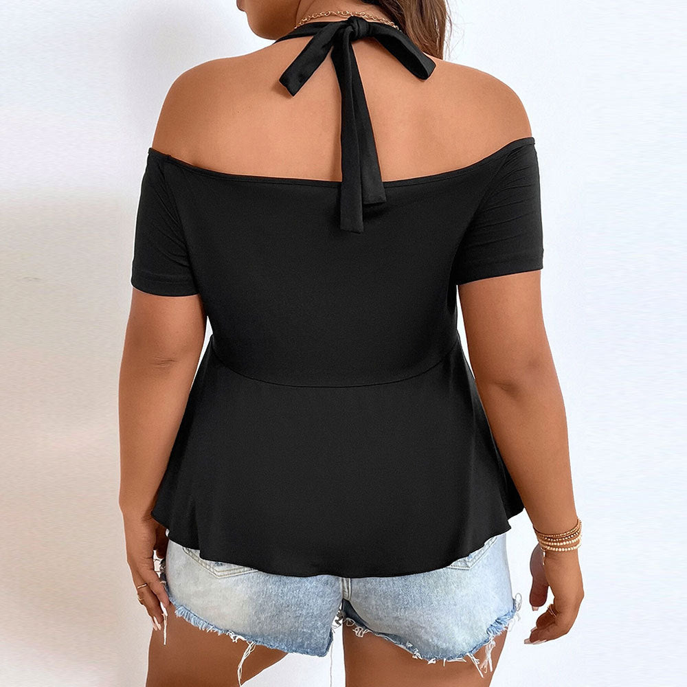 Damen Oberteil mit schulterfreiem Design und gerafftem Saum Drune