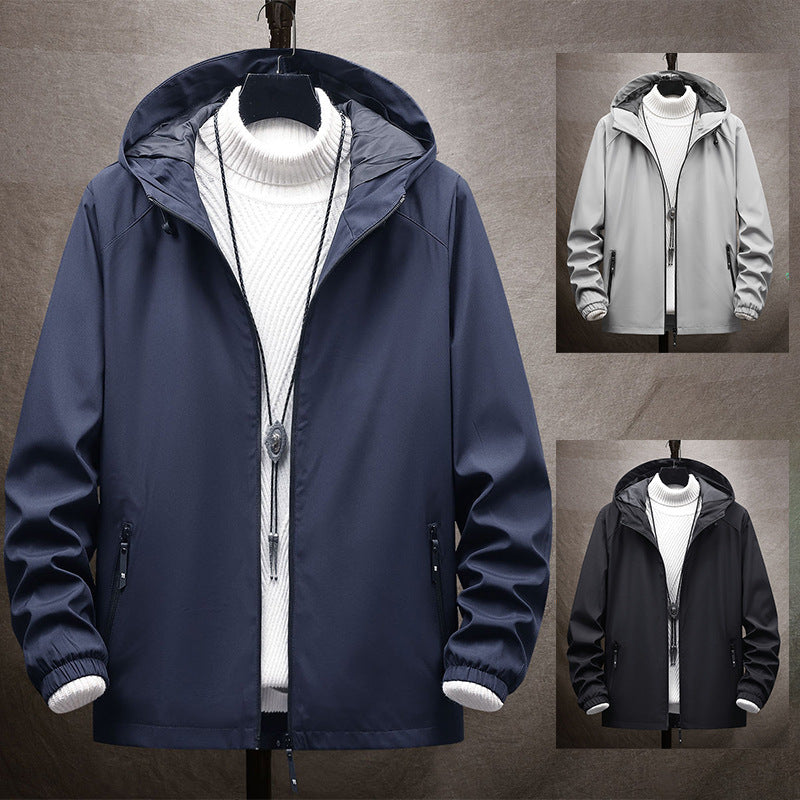 Herren Leichte Übergangsjacke mit Kapuze Drune