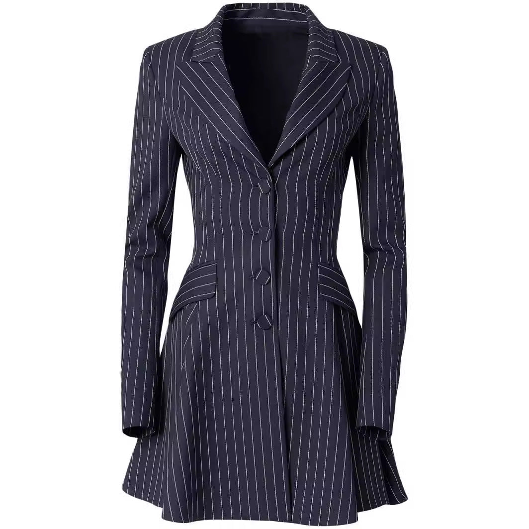 Damen Tailliertes Nadelstreifen-Blazerkleid im modernen Tailoring Drune