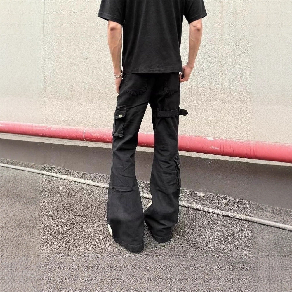 Damen Modische Cargo-Jeans mit weitem Bein und praktischen Taschen Drune