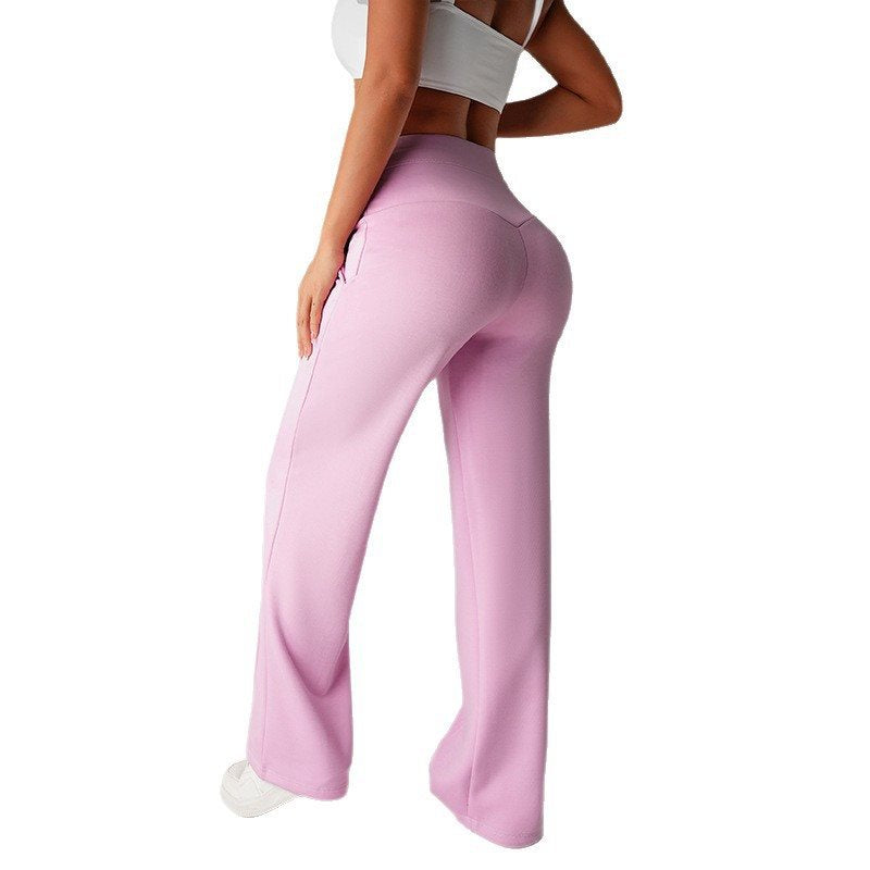 Damen High‑Waist Palazzo‑Sweatpants mit Bügelfalte und Komfortbund Drune