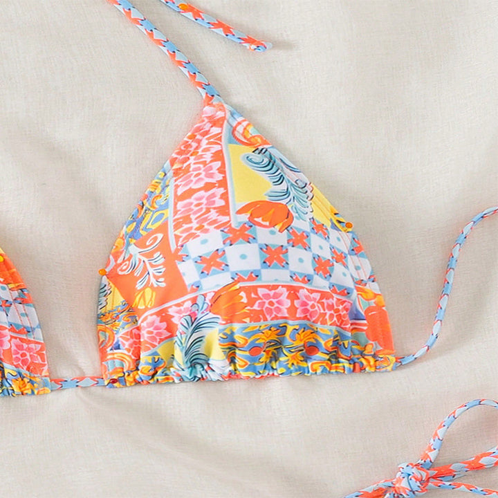Damen Triangel-Bikini mit verstellbaren Bindebändern Drune
