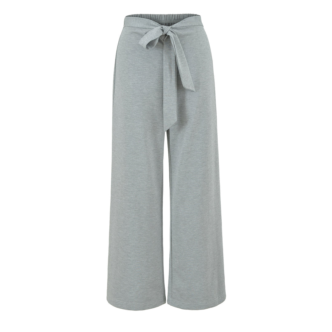 Damen Hochtaillierte Culotte-Hose mit weitem Bein und Bindegürtel Drune