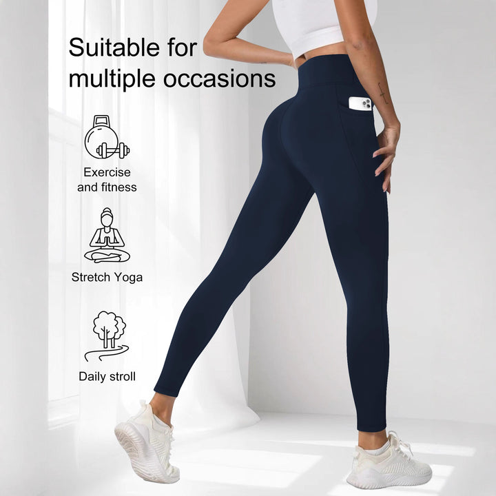Damen Formende High-Waist Leggings mit Seitentasche und stützendem Stretch Drune