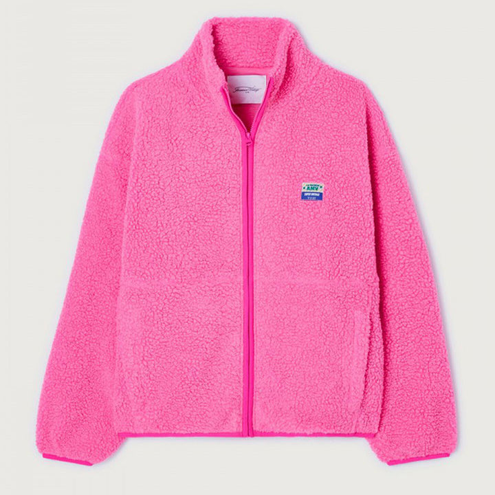 Damen Plüschjacke mit hohem Kragen und seitlichen Taschen Drune