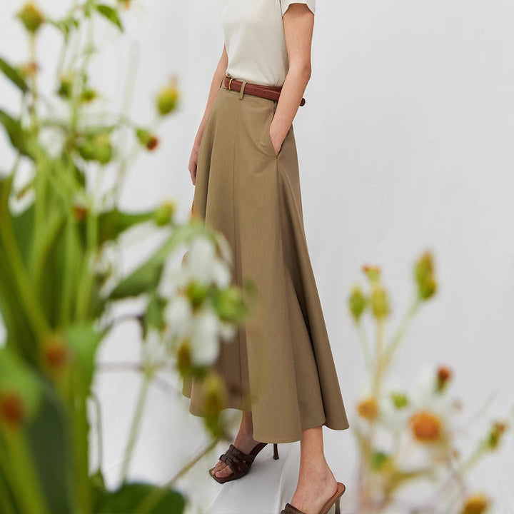 Damen Eleganter Maxirock mit Weit geschnittenem Design Drune
