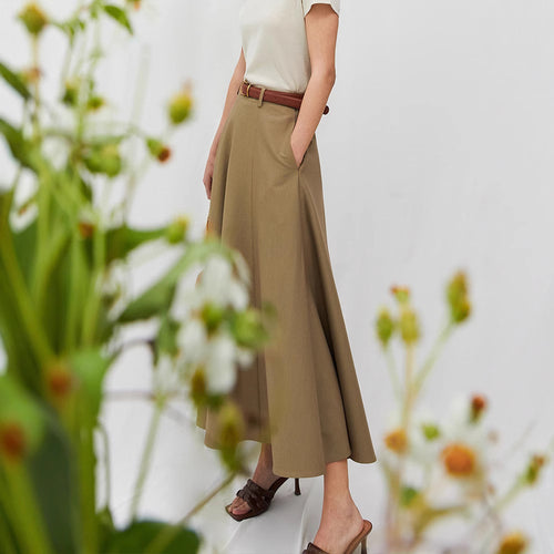 Damen Eleganter Maxirock mit Weit geschnittenem Design Drune