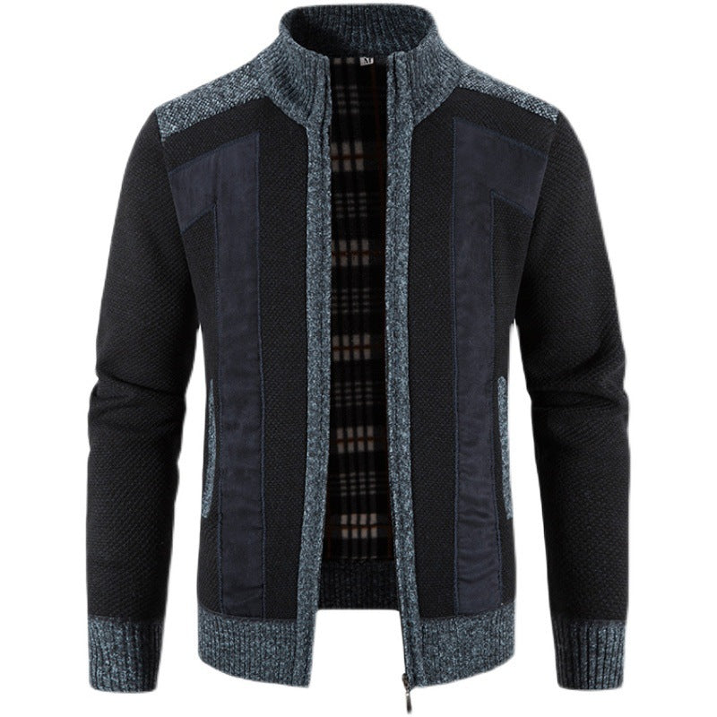 Herren modische Strickjacke mit einzigartigem Schnitt und verstecktem Reißverschluss Drune