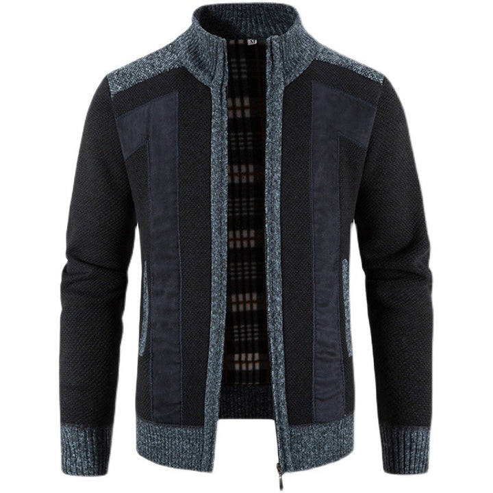 Herren modische Strickjacke mit einzigartigem Schnitt und verstecktem Reißverschluss Drune