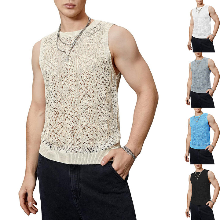 Herren Strickoberteil mit raffiniertem Lochmuster Drune