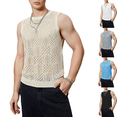 Herren Strickoberteil mit raffiniertem Lochmuster Drune