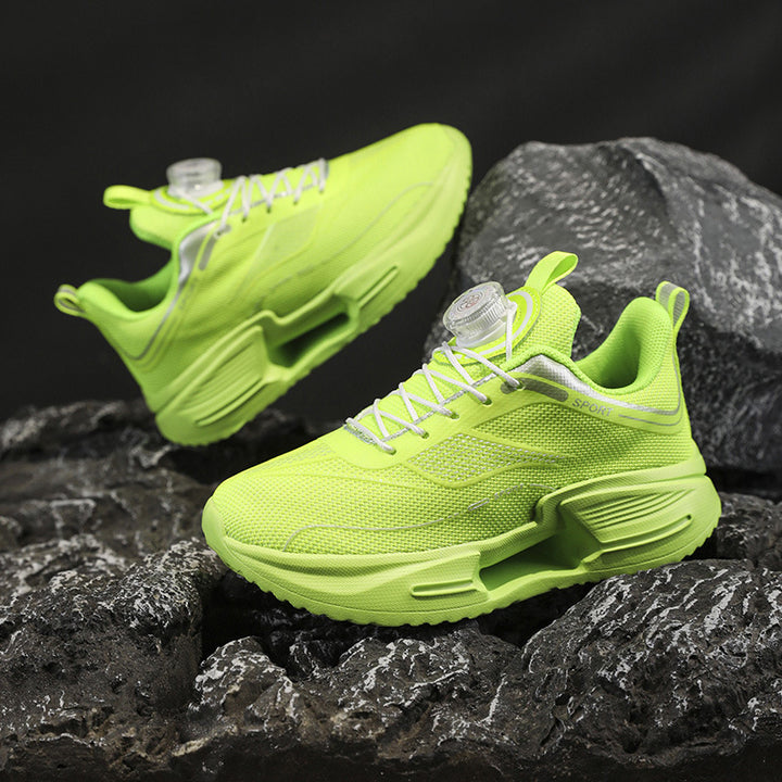 Damen Sportliche Mesh-Laufsneaker mit Drehverschluss und gedämpfter Plateausohle Drune