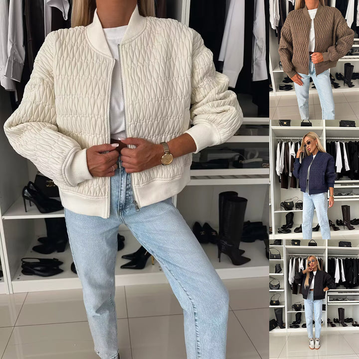 Damen Stepp-Bomberjacke mit elastischen Bündchen und modernem Reißverschluss Drune