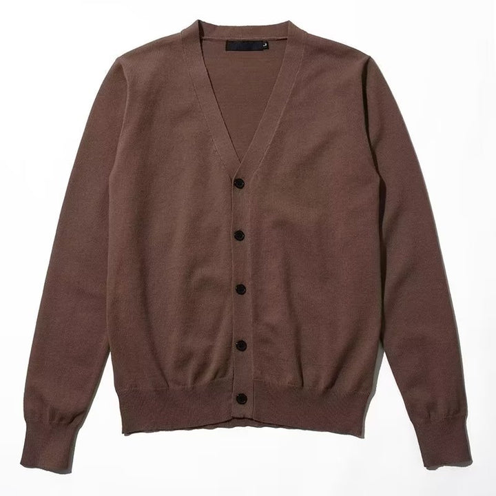 Herren Elegante Strickjacke mit V-Ausschnitt und Knopfverschluss Drune