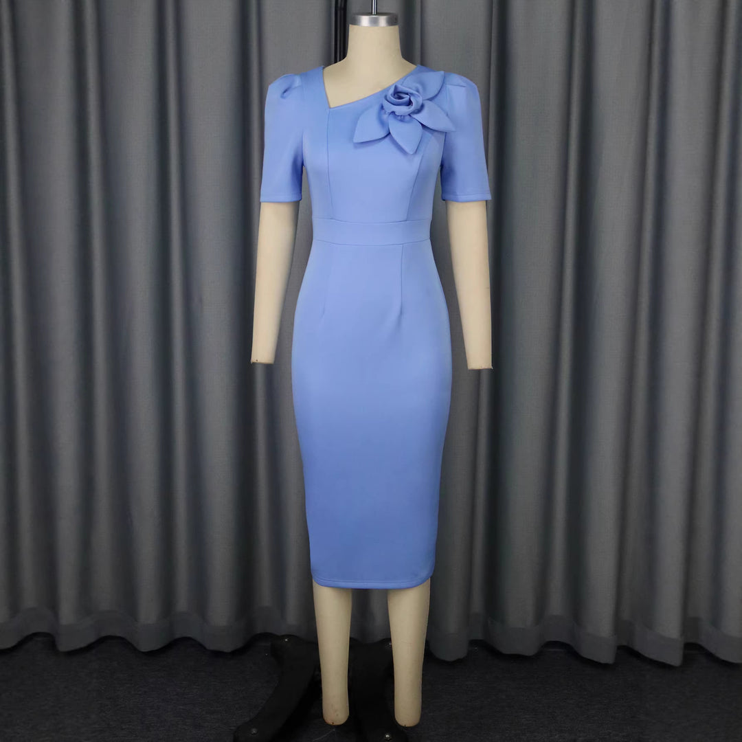 Damen figurbetontes Kleid mit floralem Dekor Drune