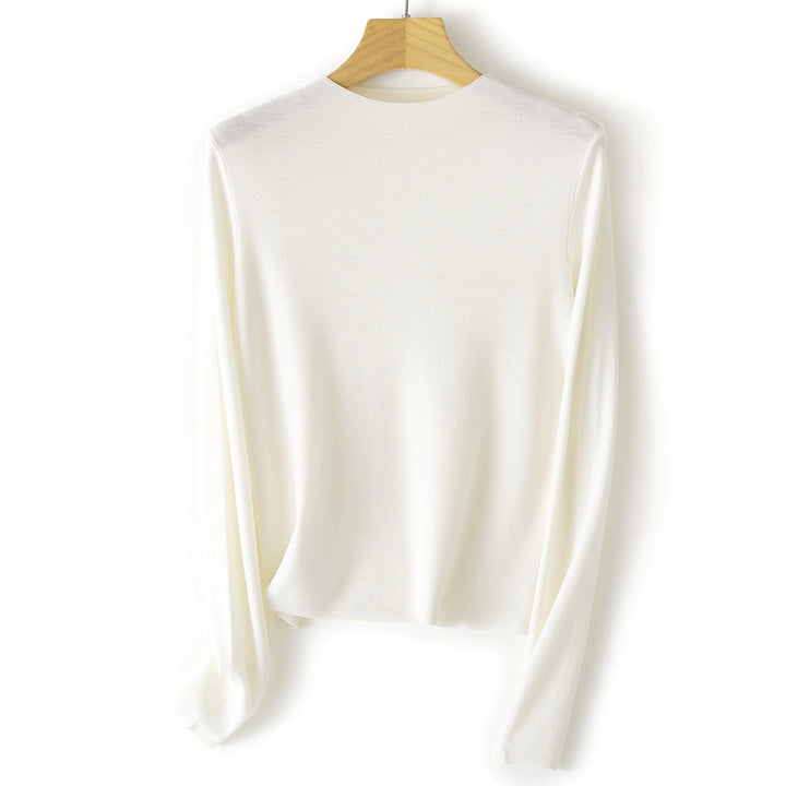 Damen Feinstrick-Pullover mit kurzem Stehkragen und schmaler Silhouette Drune