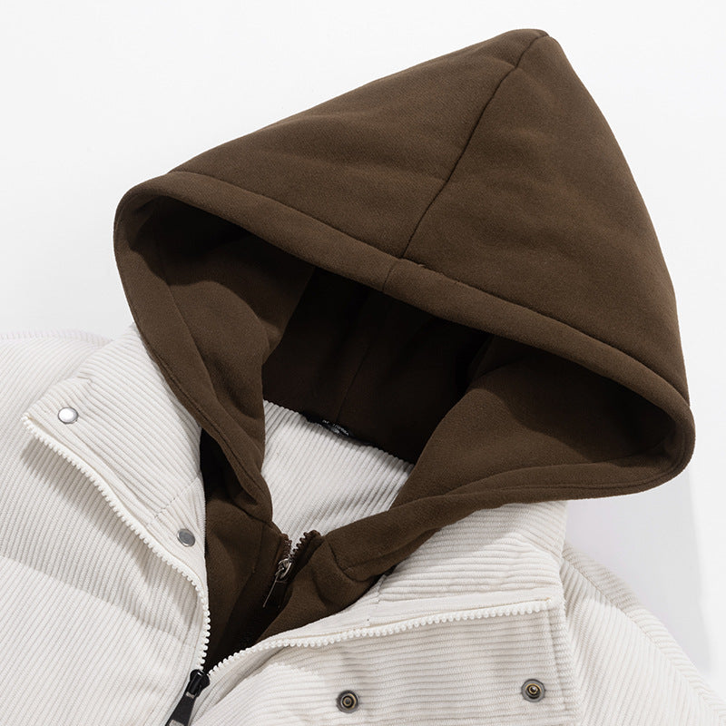 Herren Modische Steppjacke mit Kapuze Drune