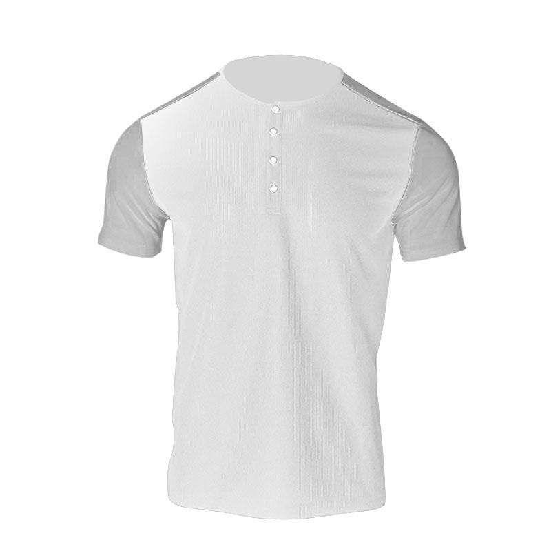 Herren nan kurzärmeliges Henleyshirt mit mittellanger Knopfleiste und Raglanärmeln Drune