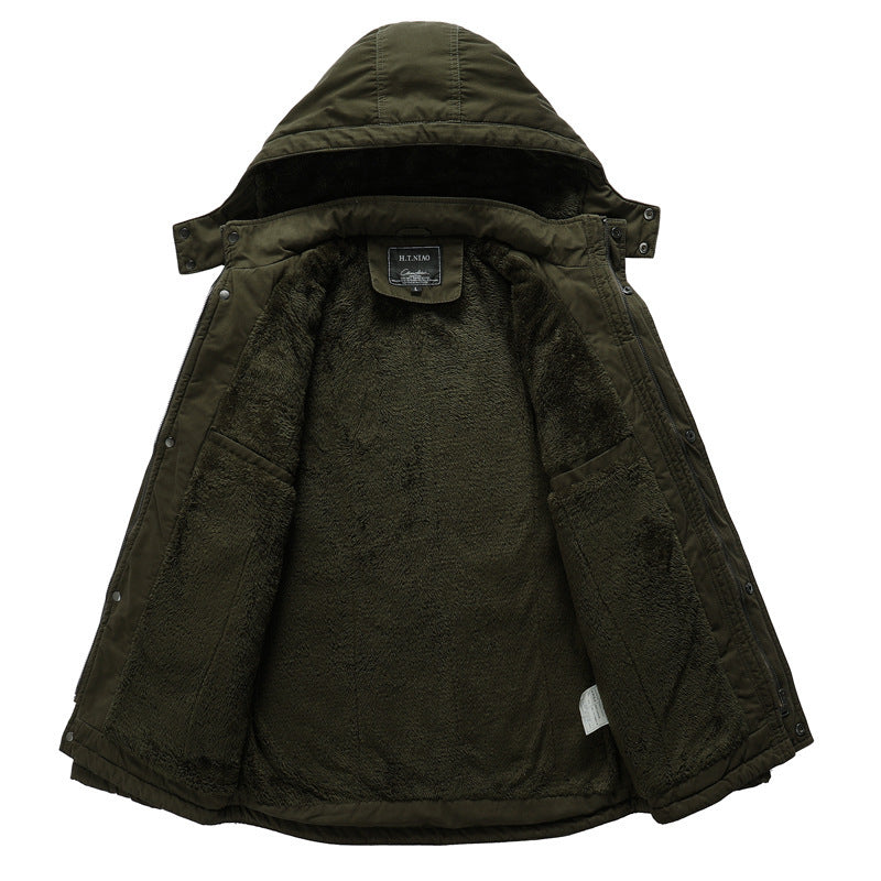 Herren Gefütterter Fieldparka mit Teddyfleece‑Innenfutter und Multifunktions‑Taschen Drune