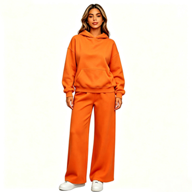 Damen Lässiger Kapuzenpullover mit weiten Hosen Drune