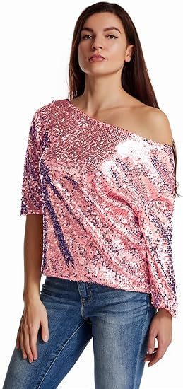 Damen Glitzernde Pailletten-Bluse Drune