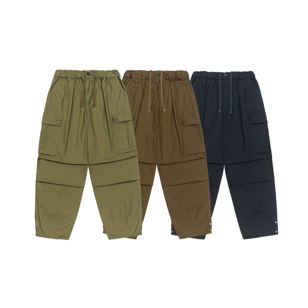 Damen Cargo-Caprihose mit Tunnelzugbund, Druckknopf-Details und vielseitigen Klappentaschen Drune