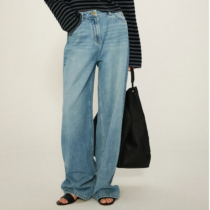Damen High-Waist Bootcut-Jeans aus hochwertigem Denim Drune