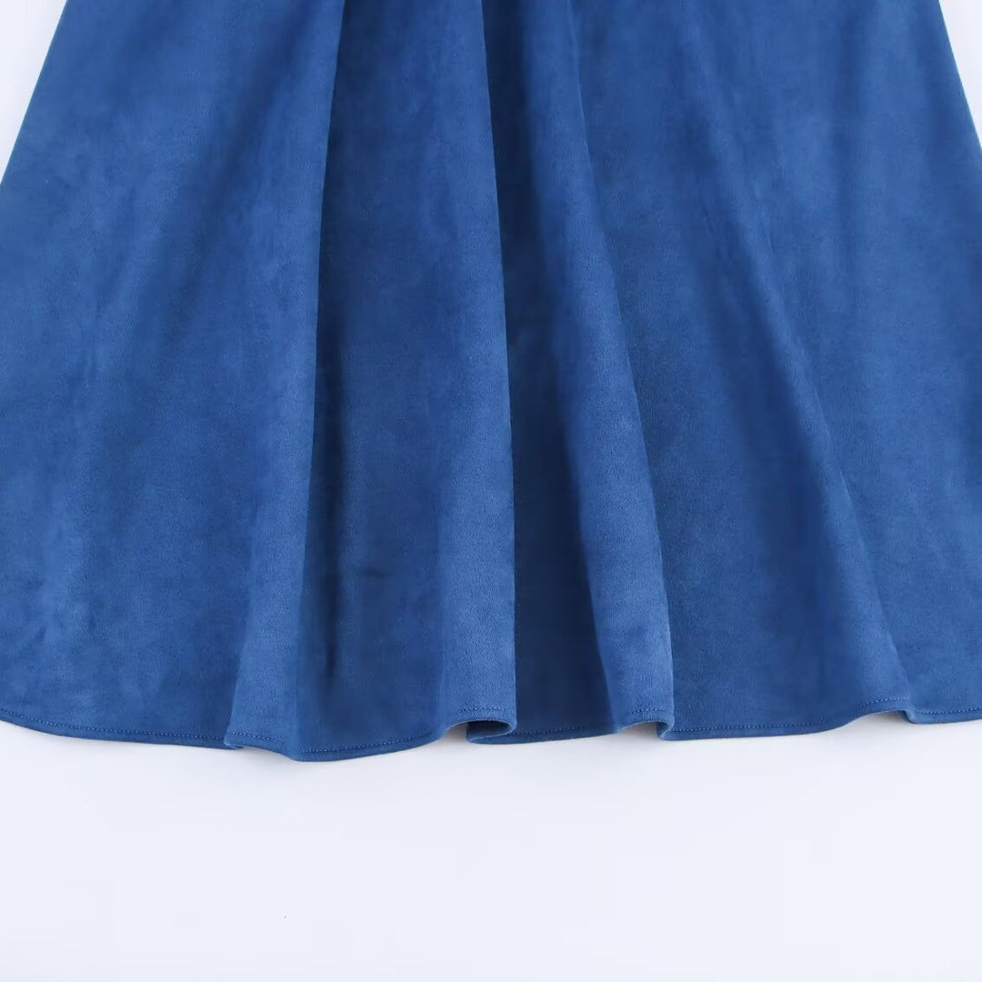 Damen Maxi-Kleid mit elegantem Schlitz und dekorativem Gürtel Drune