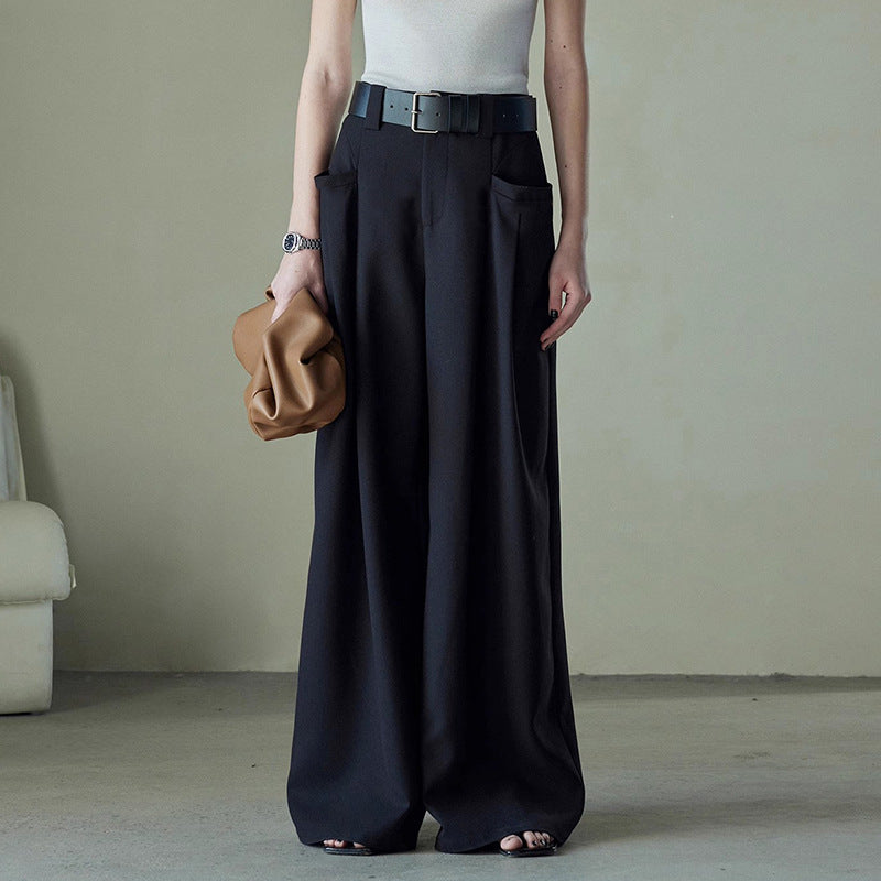 Damen elegante und weit geschnittene Palazzo-Hose Drune