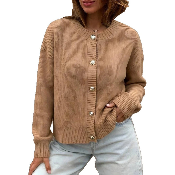 Damen Stylische Strickjacke mit Knopfverschluss Drune