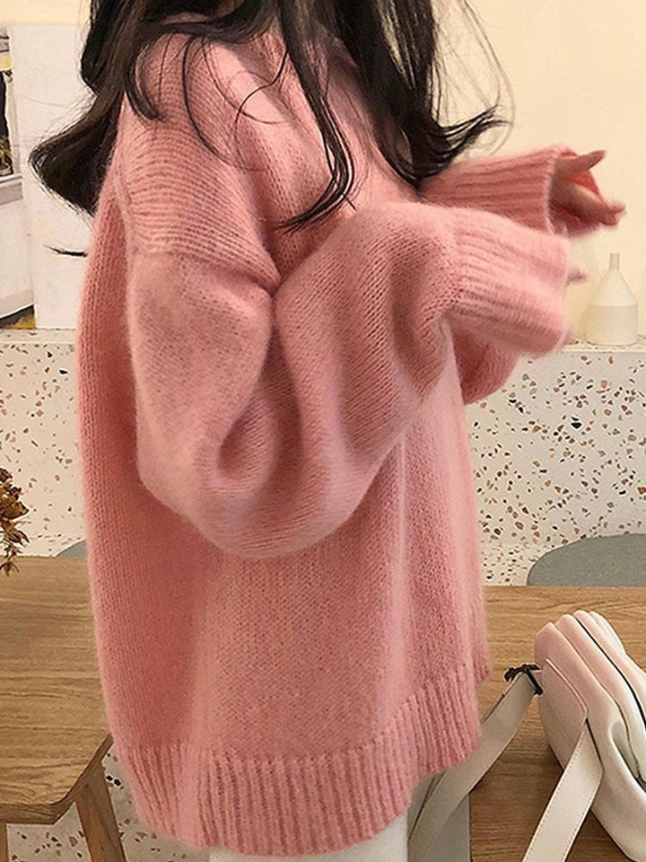 Damen Oversized Strickpullover mit Rippdetails Drune