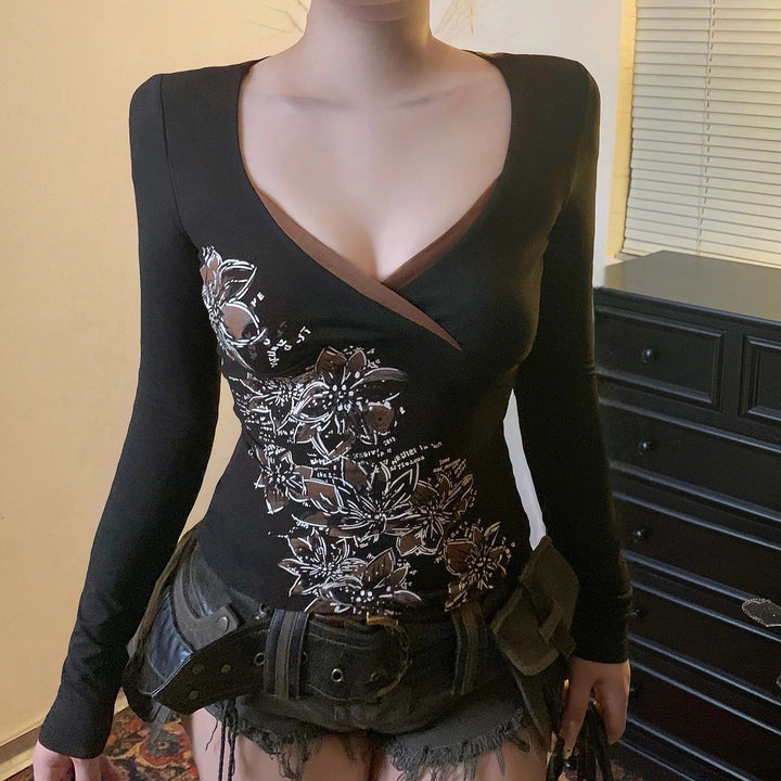 Damen-Top mit floralem Design und verstellbaren Trägern Drune