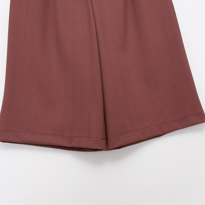 Damen weite Hochbund-Shorts mit eleganter Faltenlegung Drune