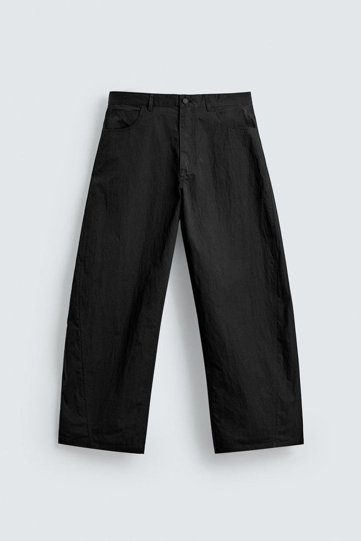Damen Weite kurzgeschnittene Chinohose mit hoher Taille und Fünf-Taschen-Design Drune