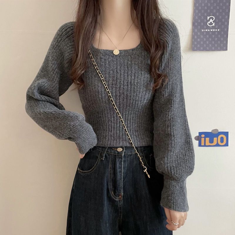 Damen Strickpullover mit weit geschnittenen Ärmeln Drune