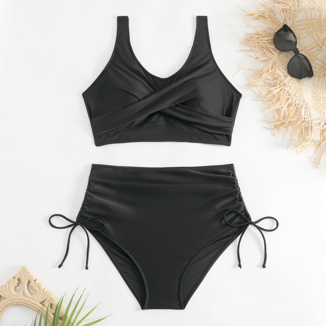 Damen Hochtailliertes Bikini-Set mit verstellbaren Trägern Drune