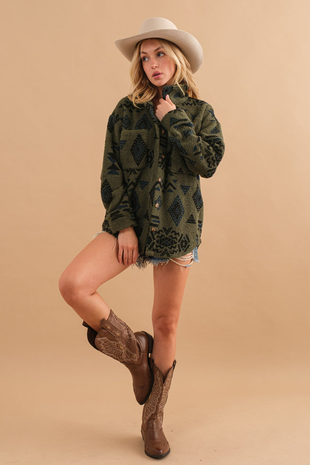 Drune | Retro Plüschjacke mit Reverskragen