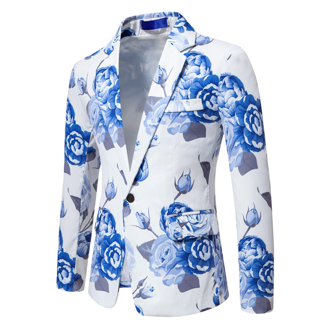 Damen Zweiteiliges Anzugset mit floraler Allover‑Print-Optik, tailliertem Sakko und schmaler Hose Drune