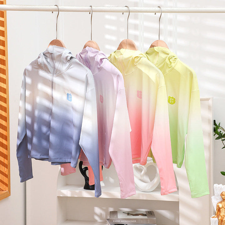 Damen nan leichte UV-Schutz Kapuzenjacke aus Funktionsstretch mit durchgehendem Reißverschluss und Raglanärmeln Drune