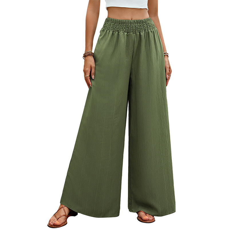 Damen Leichte Palazzo-Hose mit hohem Smokbund und fließender Weite Drune