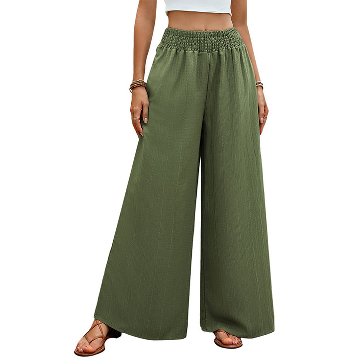 Damen Leichte Palazzo-Hose mit hohem Smokbund und fließender Weite Drune