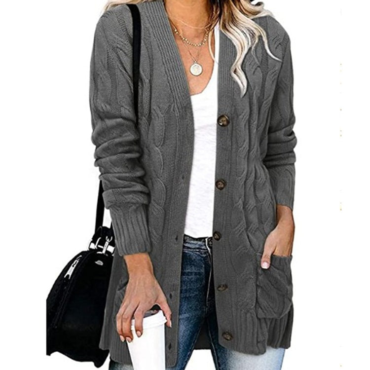 Damen Strickjacke mit Zopfdesign und praktischen Taschen Drune