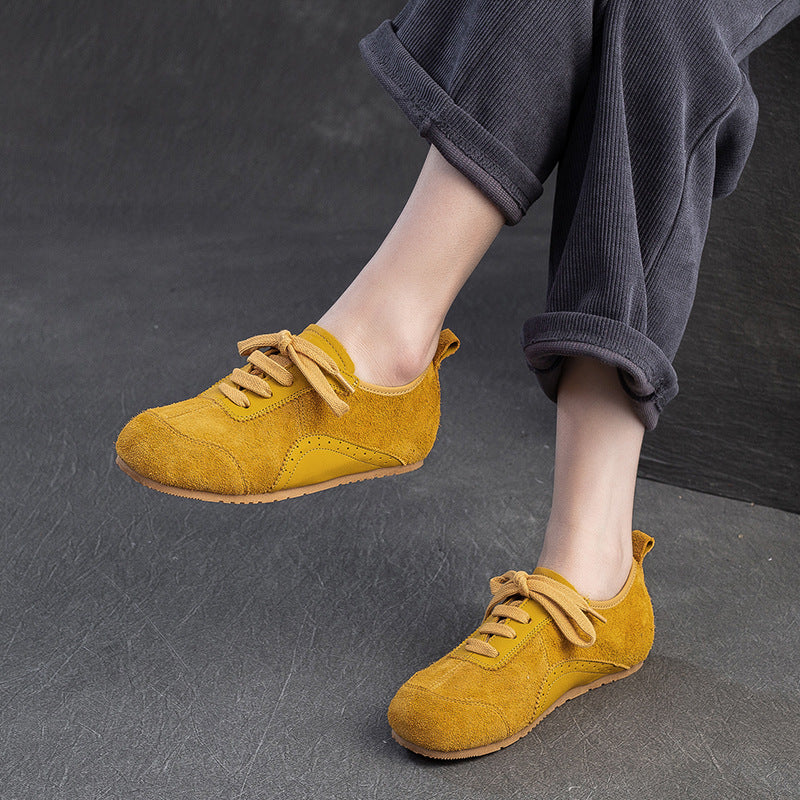Damen modische Komfort-Sneaker aus Wildleder mit atmungsaktiver Konstruktion Drune